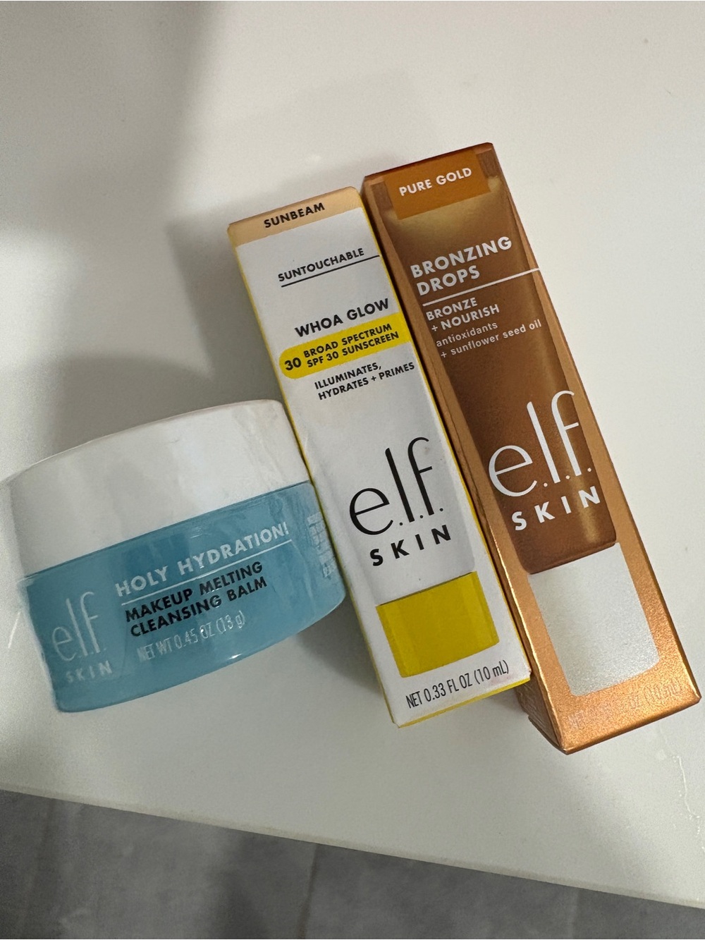 e.l.f. Skin Holy Hydration Blue Cleansing Balm & Glow + Bronzing Drops Set